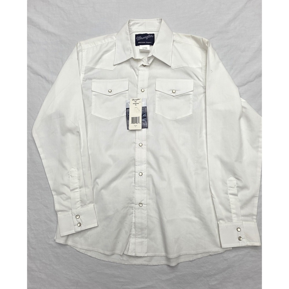 Wrangler White Button-Down Western Shirt